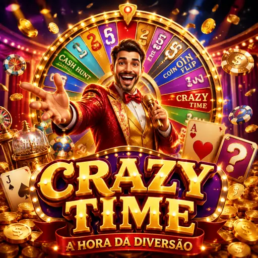 Roda gigante do game show Crazy Time com multiplicadores coloridos